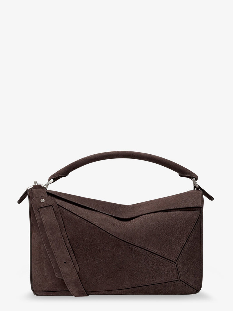 Loewe Loewe Puzzle Large Nubuck Bag Brown - World Class Fashion