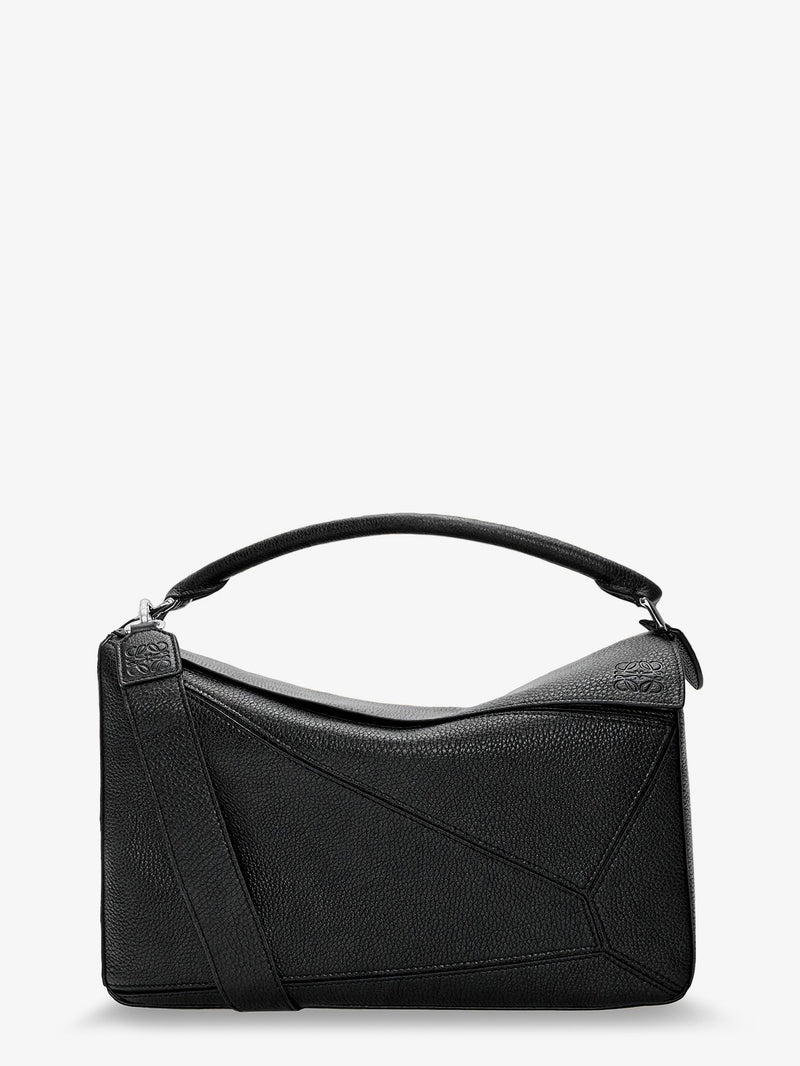 Loewe Loewe Puzzle Large Textured Leather Handbag Black - World Class Fashion