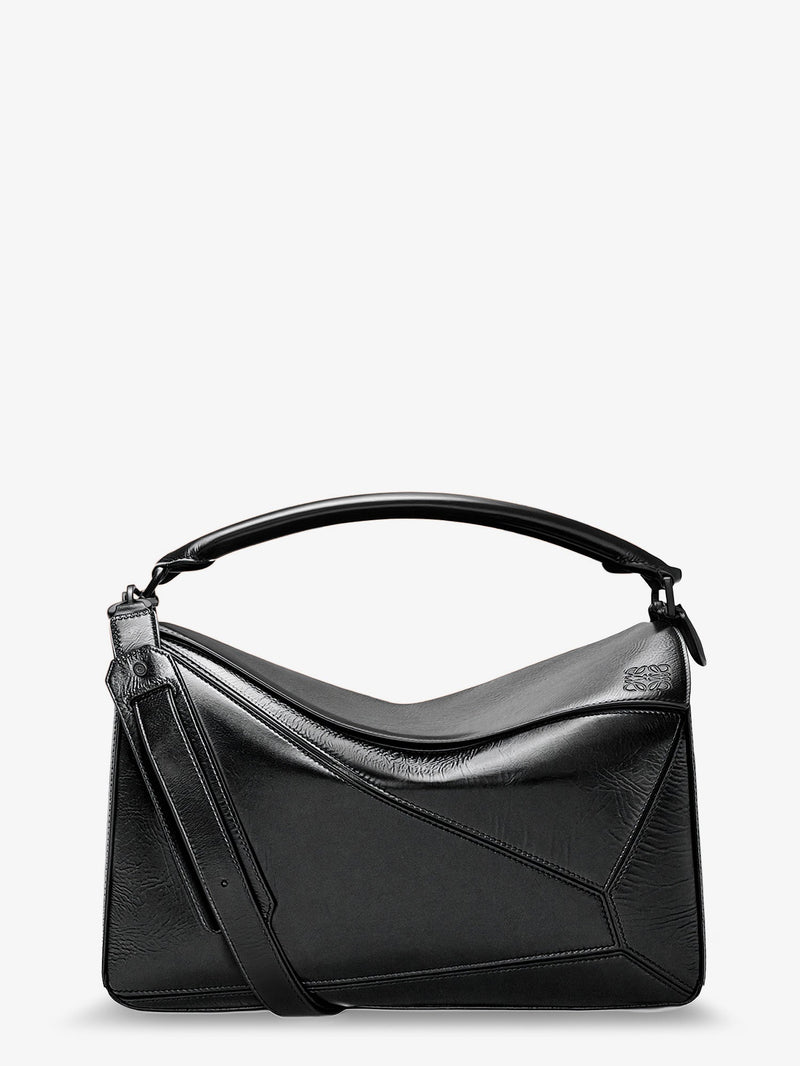 Loewe Loewe Puzzle Large Leather Bag Black - World Class Fashion