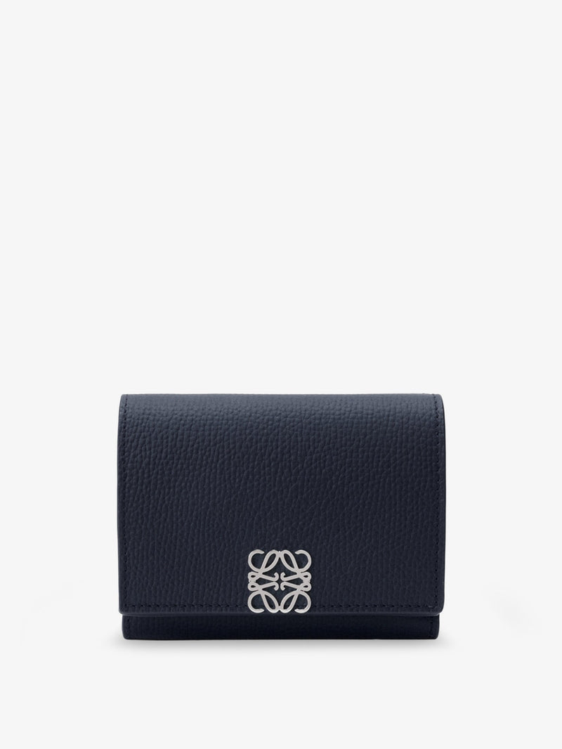 Loewe Loewe Anagram Trifold Leather Wallet Blue - World Class Fashion