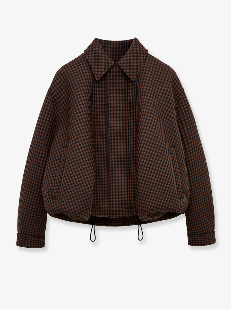 Loewe Loewe Wool Jacket with Checked Pattern Brown - World Class Fashion