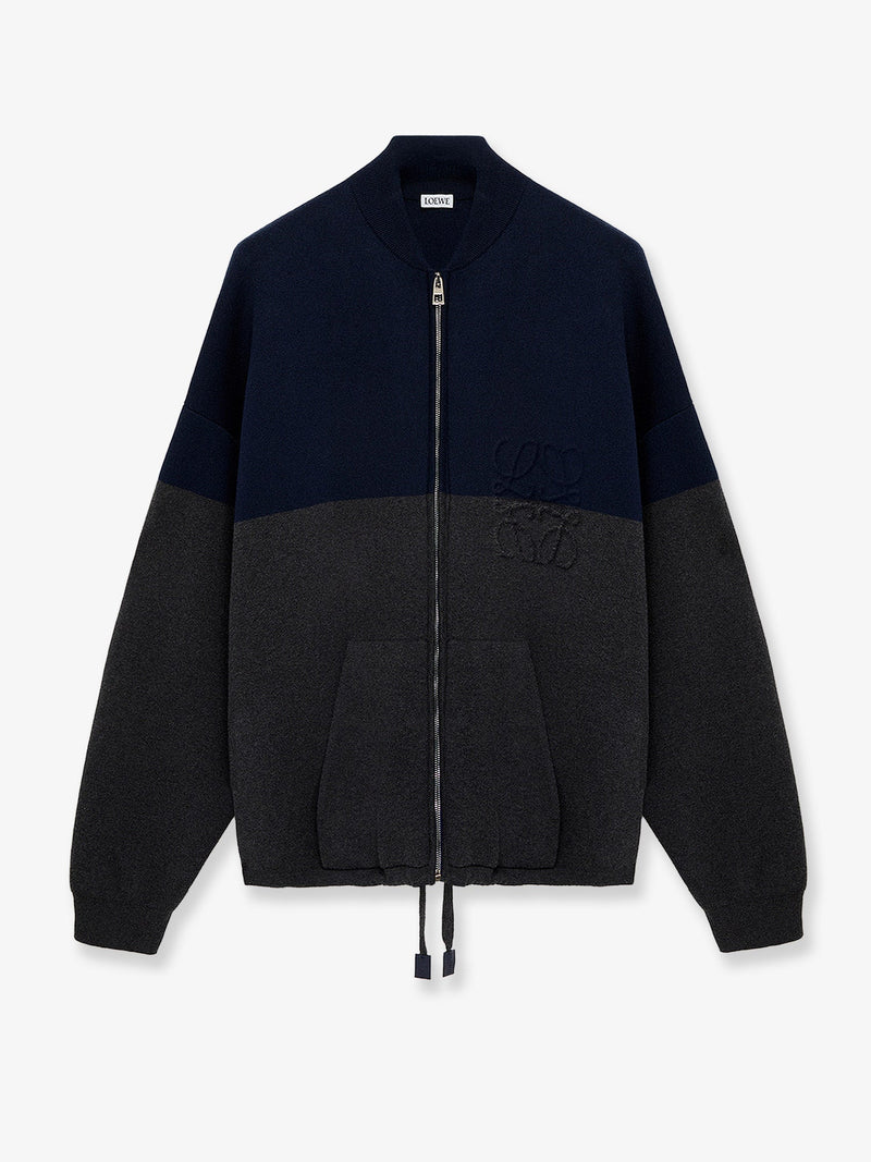 Loewe Loewe Cotton Blend Zip-Up Cardigan Blue - World Class Fashion