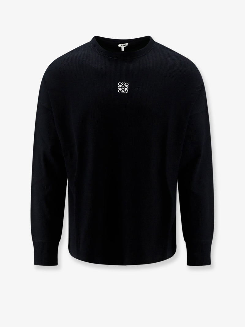 Loewe Loewe Ribbed Cotton T-Shirt Black - World Class Fashion