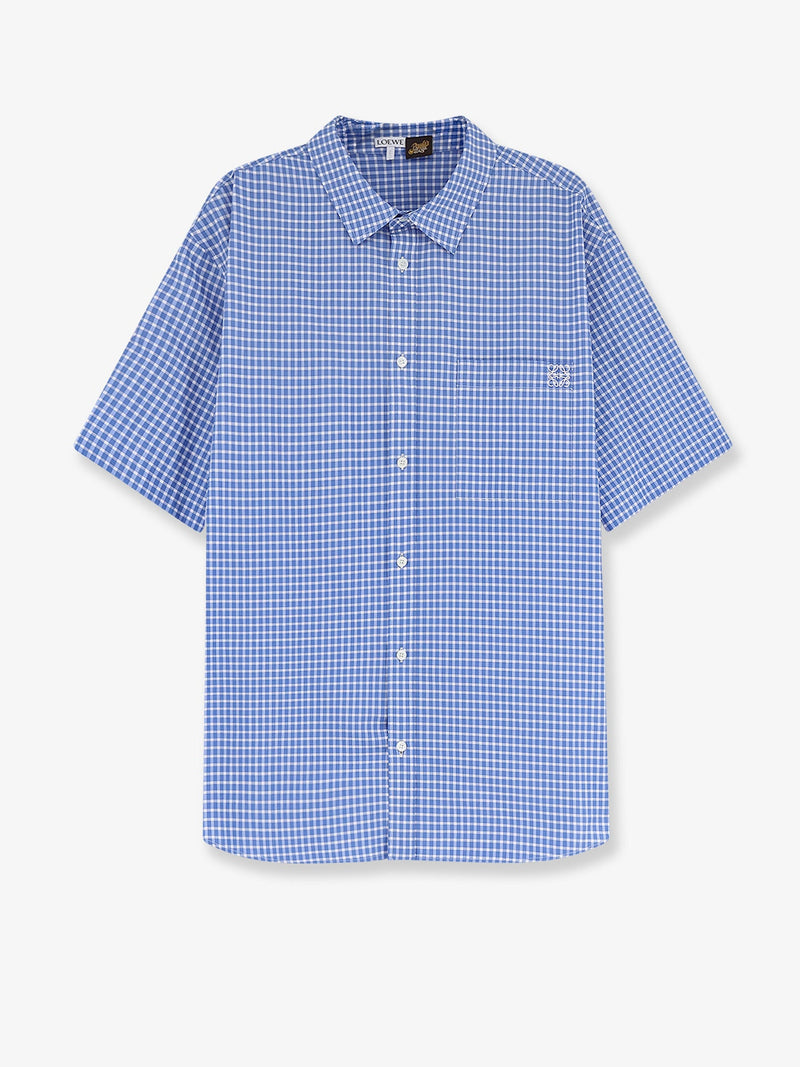 Loewe Loewe Paula's Ibiza Madras Cotton Shirt Blue - World Class Fashion