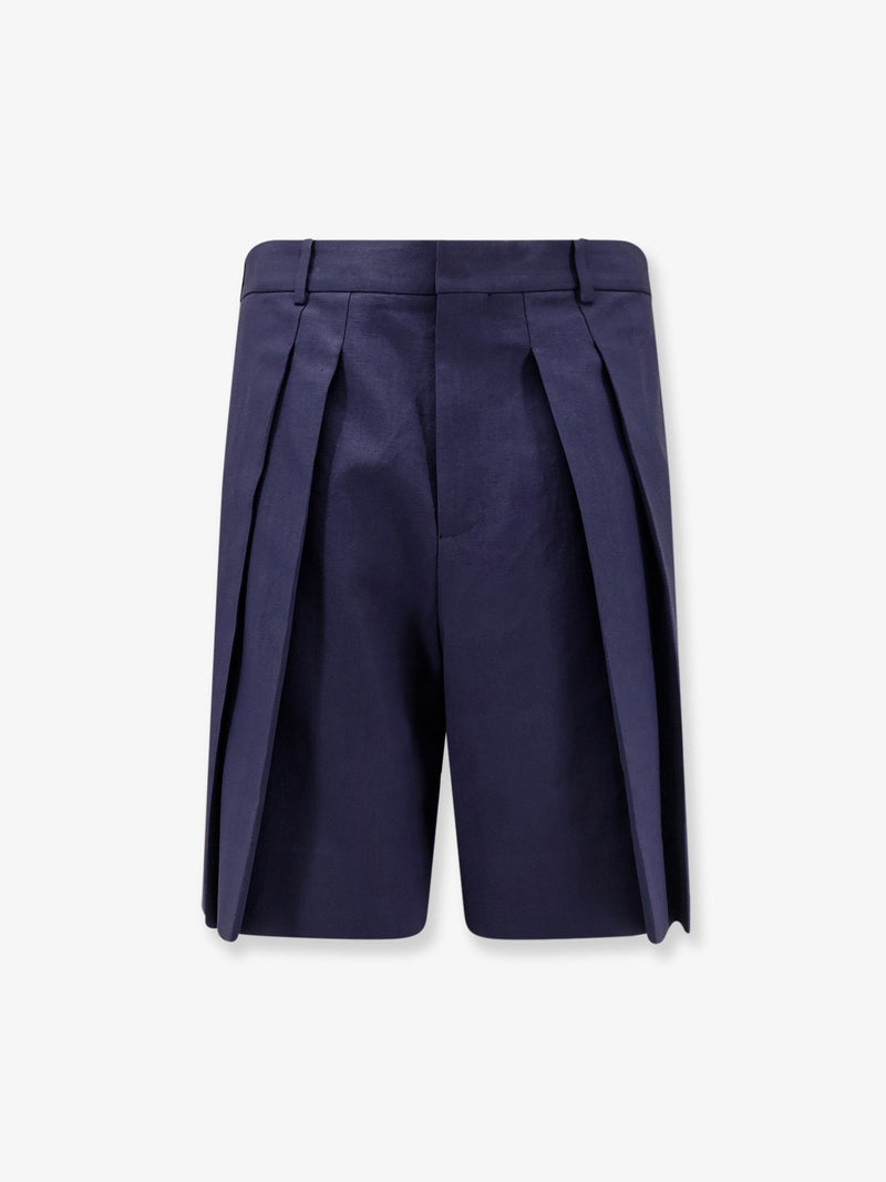 Loewe Loewe Paula's Ibiza Linen Cotton Bermuda Shorts Blue - World Class Fashion