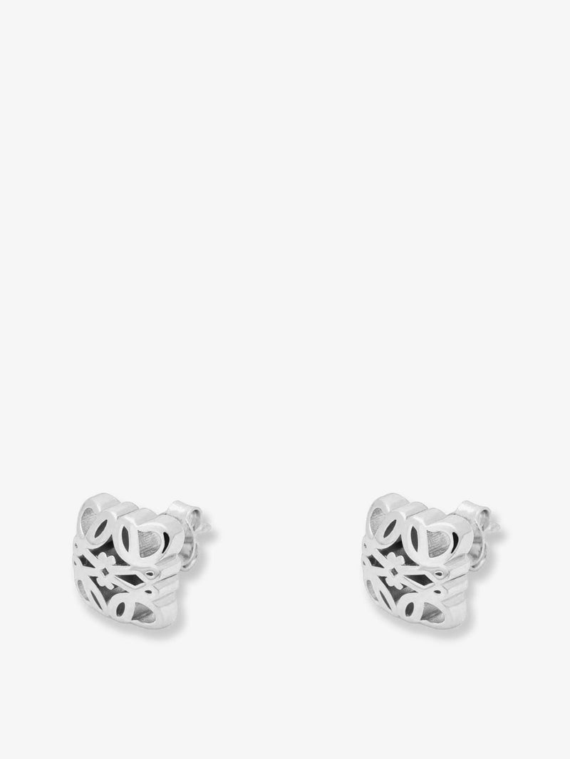 Loewe Loewe Anagram Bombé Sterling Silver Earrings Silver - World Class Fashion