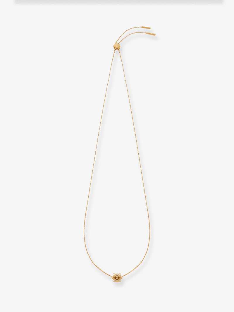 Loewe Loewe Bombè Anagram Brass Necklace Gold - World Class Fashion