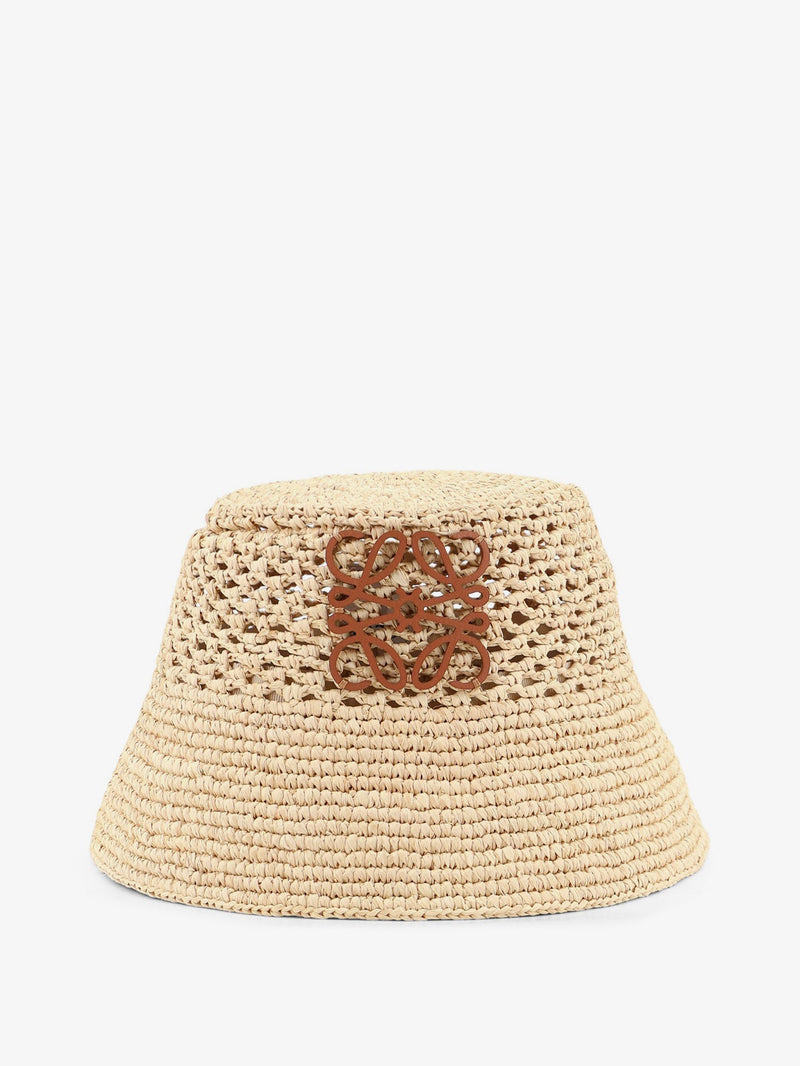 Loewe Loewe Paula's Ibiza Raffia and Leather Hat Beige - World Class Fashion