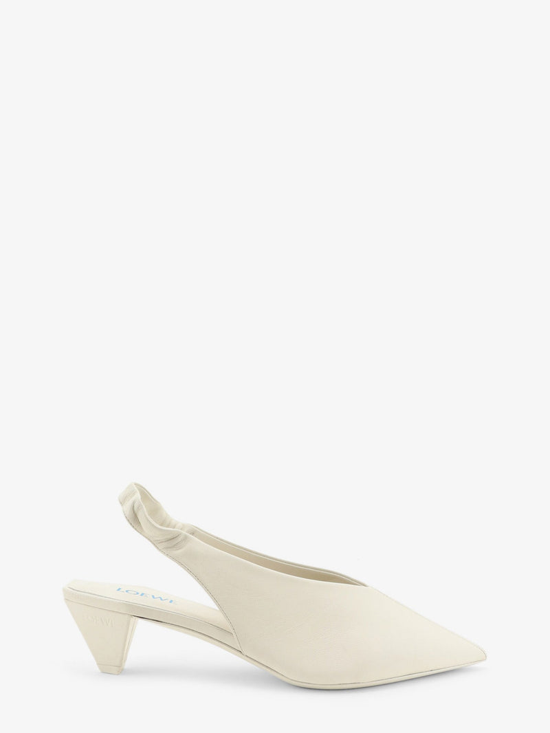 Loewe Loewe Origami Cubic Leather Slingback White - World Class Fashion