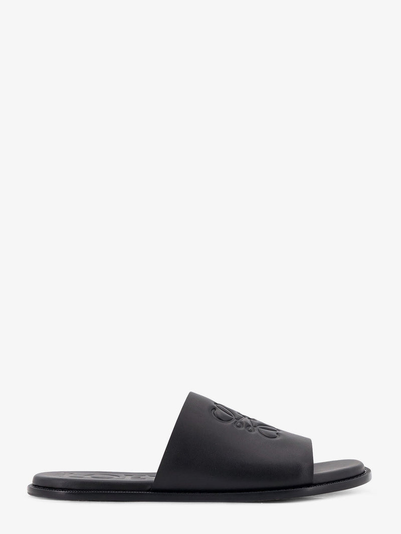 Loewe Loewe Paula's Ibiza Flex Anagram Leather Sandals Black - World Class Fashion