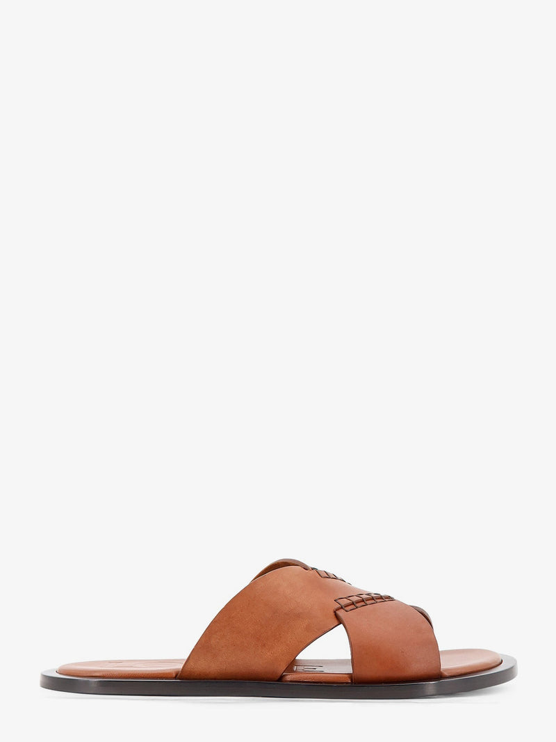 Loewe Loewe Flex Leather Sandals Brown Men - World Class Fashion
