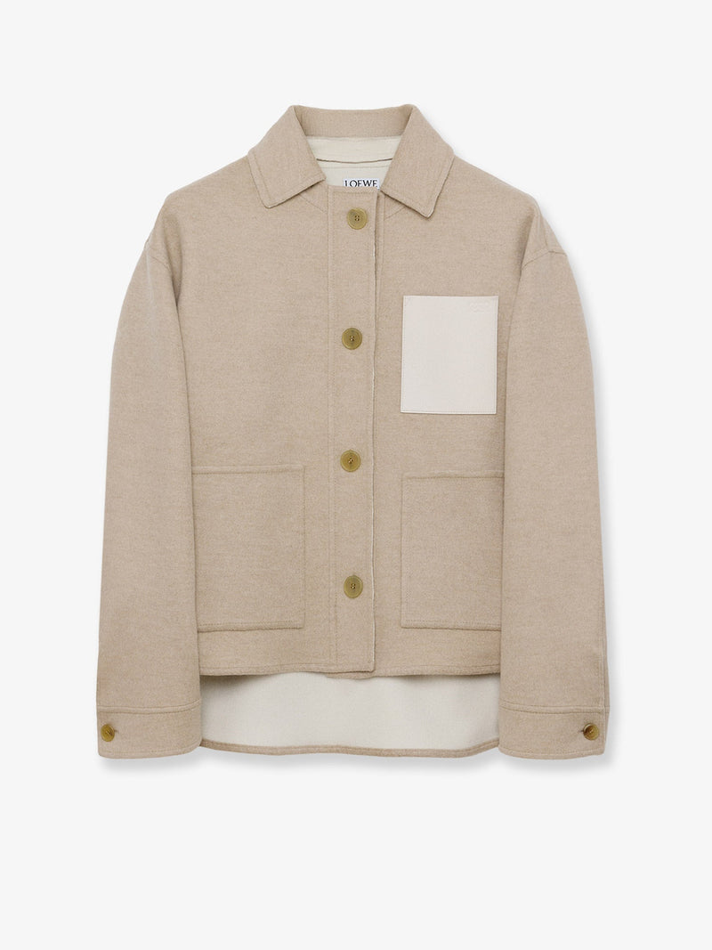 Loewe Loewe Workwear Wool and Cashmere Jacket Beige - World Class Fashion