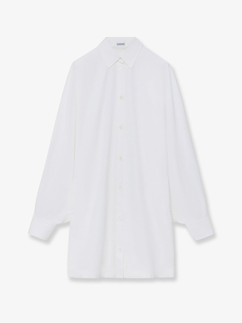 Loewe Loewe Cotton Shirt Dress White Women - World Class Fashion