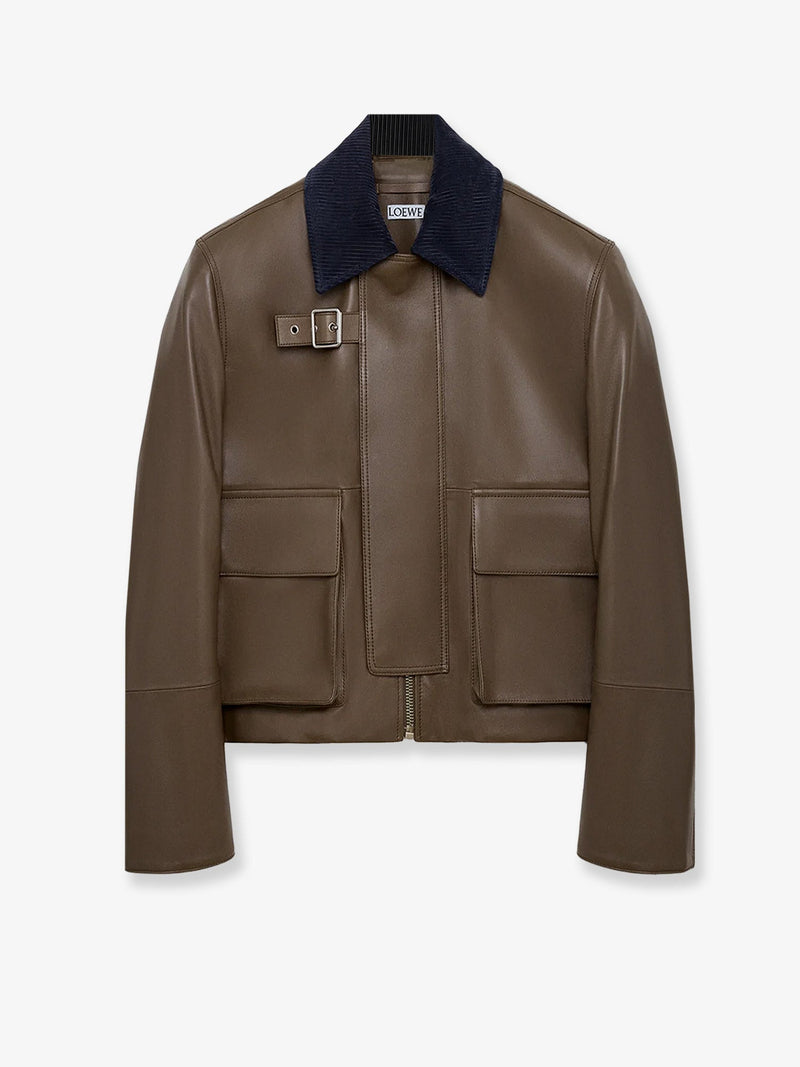 Loewe Loewe Lightweight Nappa Leather Jacket Green - World Class Fashion