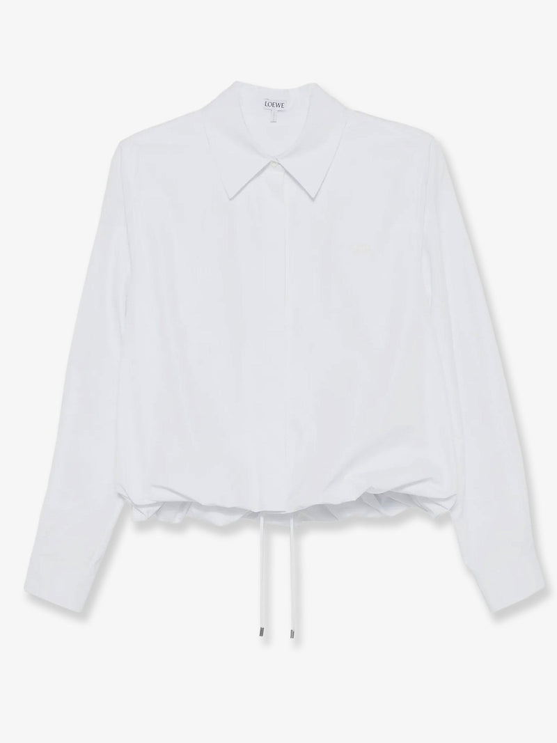 Loewe Loewe Cotton Shirt with Adjustable Drawstring White - World Class Fashion