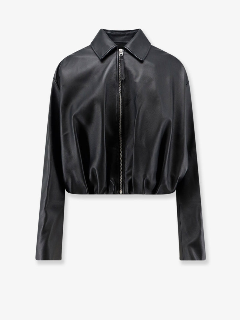 Loewe Loewe Cropped Leather Jacket Black Women - World Class Fashion