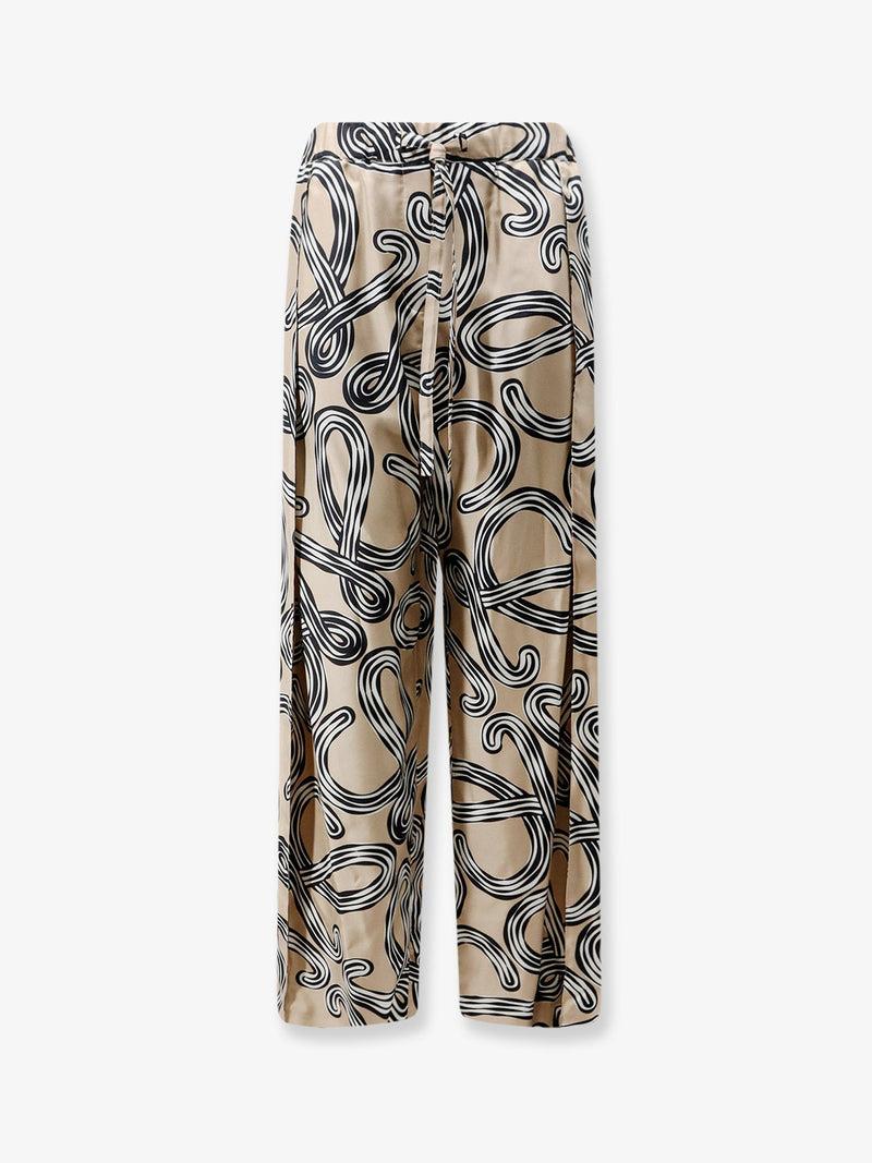 Loewe Loewe Paula's Ibiza Pantalones Estampados de Seda Beige - World Class Fashion