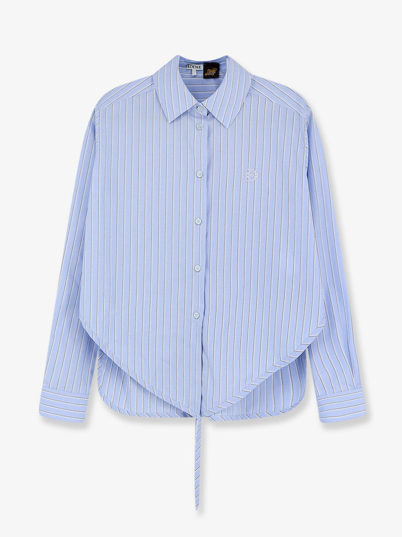 Loewe Loewe Paula's Ibiza Pajamas Striped Cotton Shirt Blue - World Class Fashion