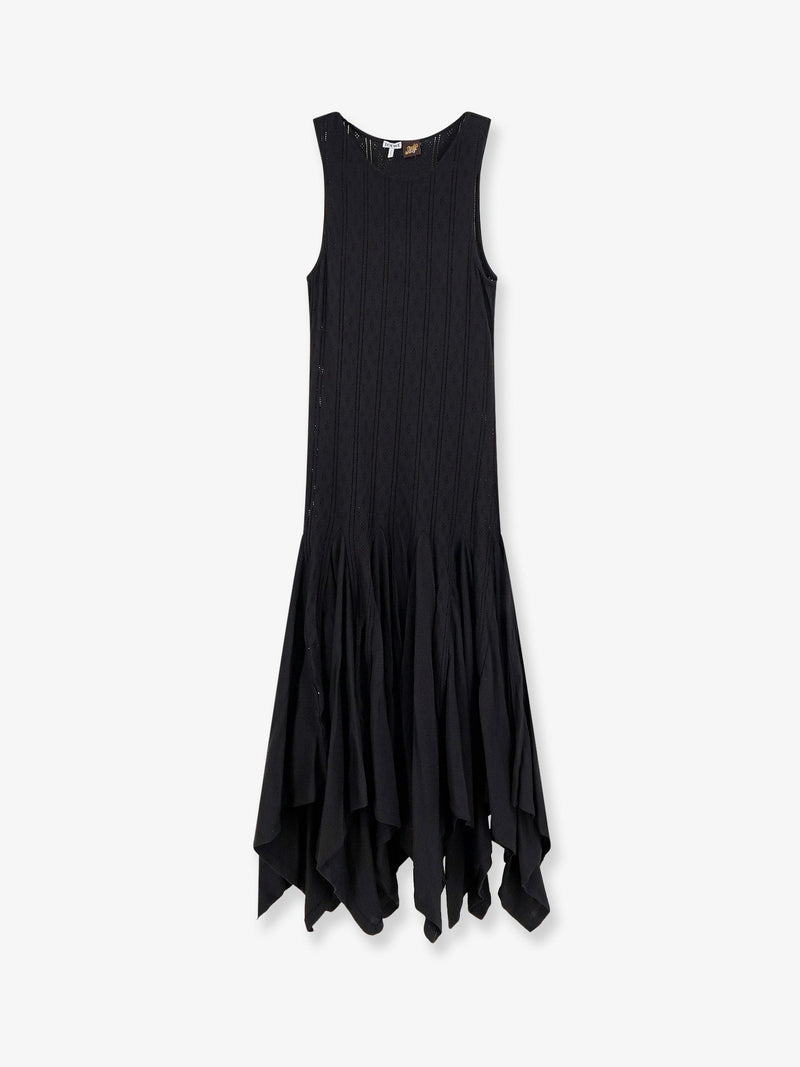 Loewe Loewe Paula's Ibiza Embroidered Cotton Dress Black - World Class Fashion