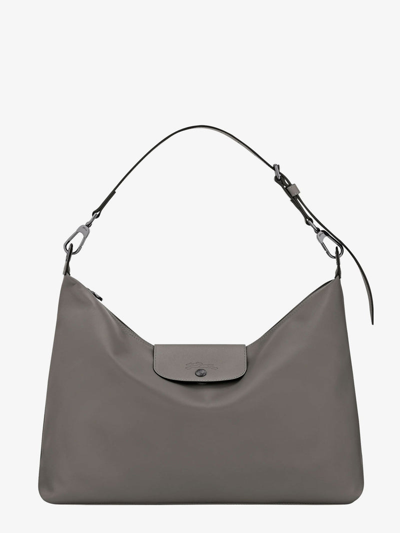 Longchamp Paris Bolso de hombro de cuero gris extragrande Le Pliage de Longchamp Paris - World Class Fashion