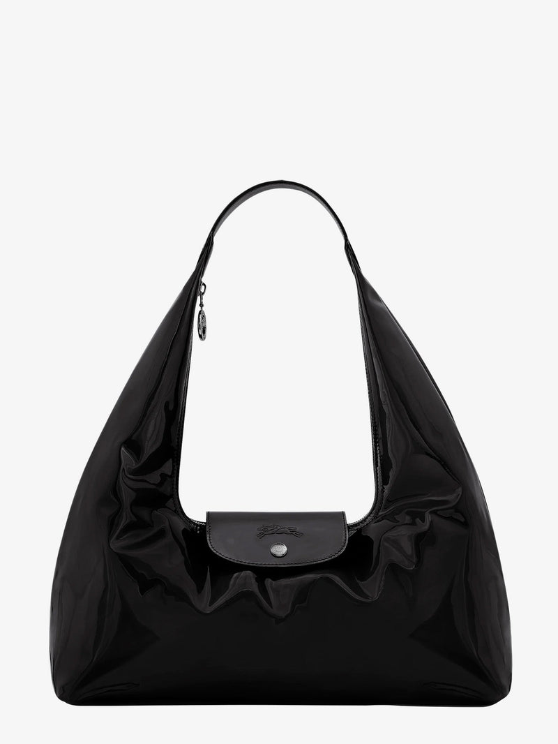 Longchamp Paris Longchamp Paris Le Pliage Xtra Patent Leather Shoulder Bag Black - World Class Fashion