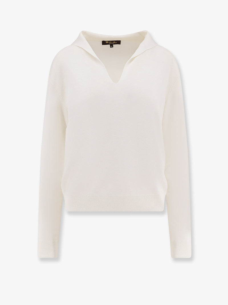 Loro Piana Loro Piana Siena Silk and Cotton Sweater White - World Class Fashion