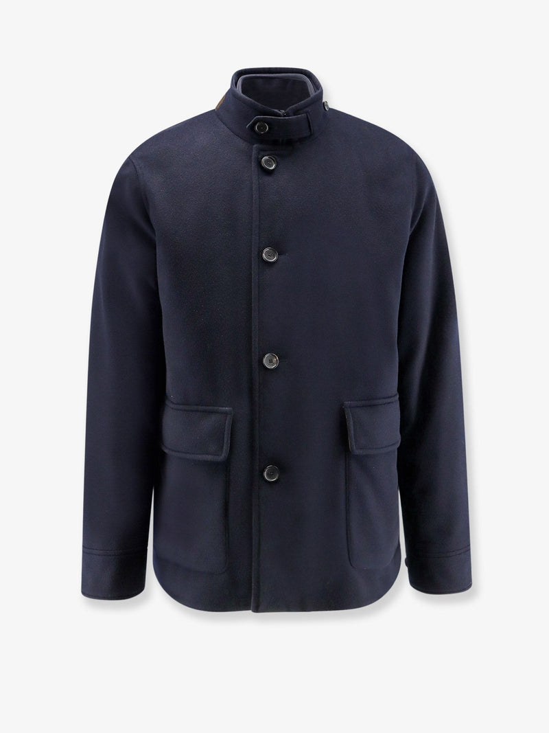Loro Piana Loro Piana Elan Cashmere Coat with Internal Vest Blue - World Class Fashion
