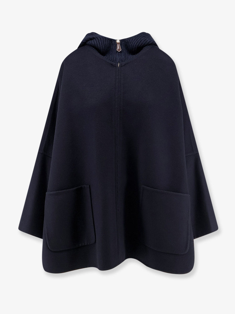 Loro Piana Loro Piana Farrel Cape Cashmere Coat Blue - World Class Fashion