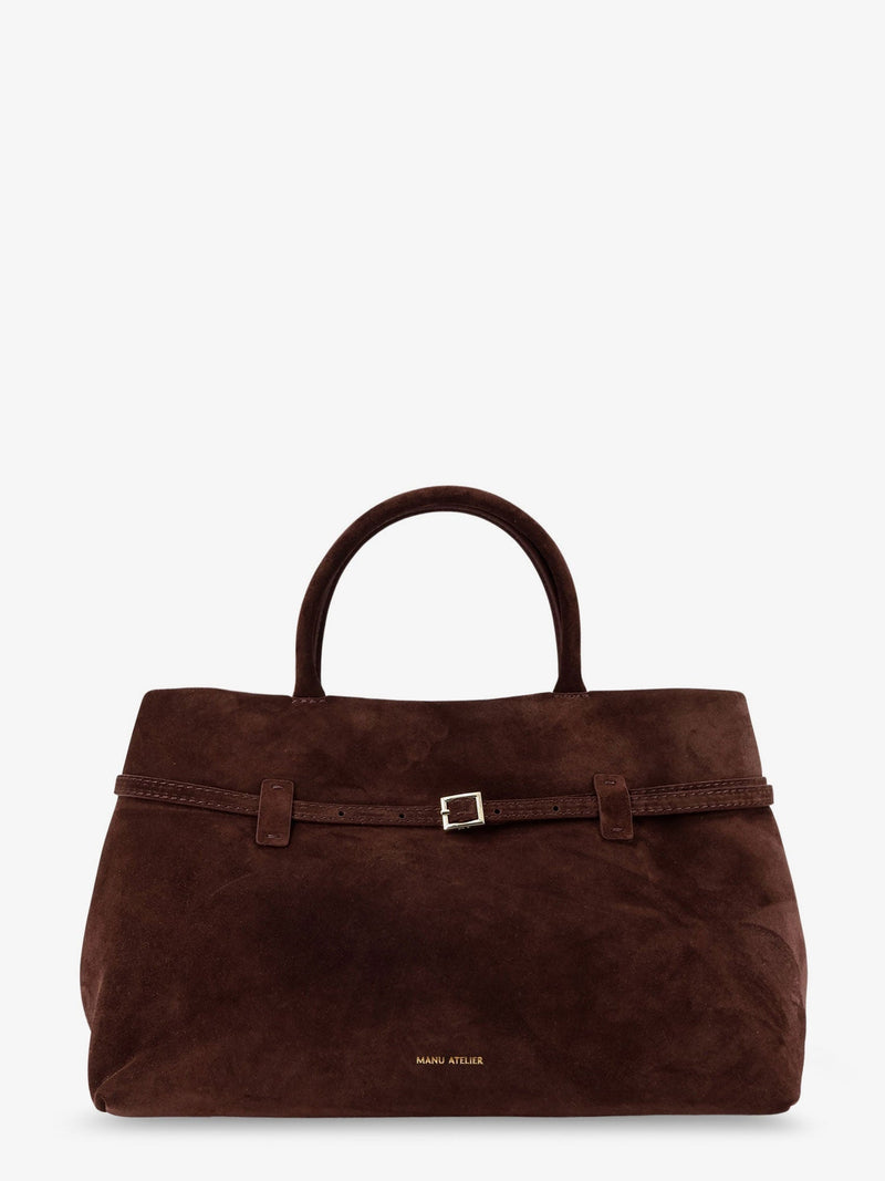 Manu Atelier Manu Atelier Le Cambon 35 Suede Handbag Deep Brown - World Class Fashion