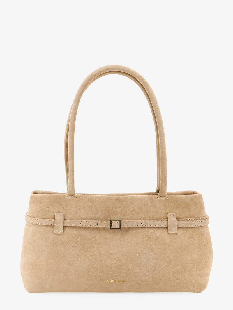Manu Atelier Manu Atelier Le Cambon East West Suede Shoulder Bag Beige - World Class Fashion