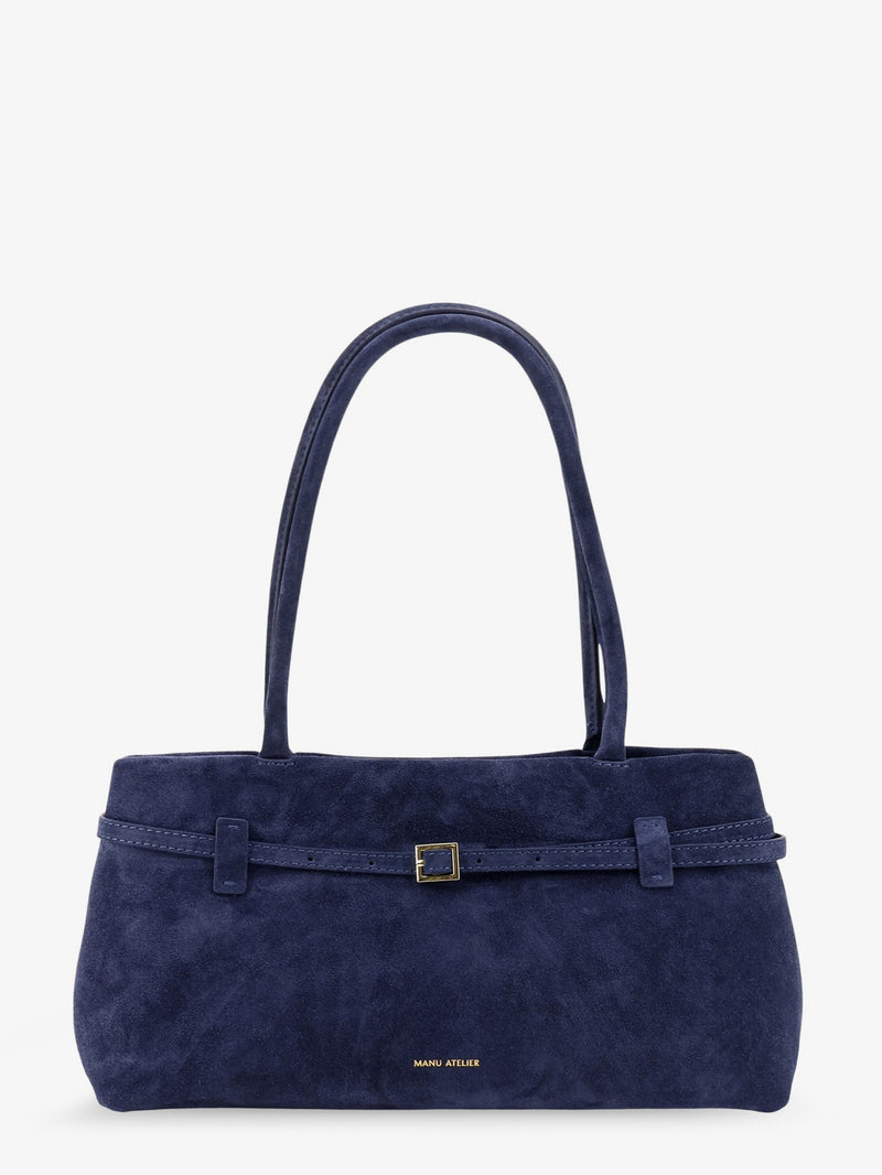Manu Atelier Manu Atelier Le Cambon East West Suede Shoulder Bag Dark Navy - World Class Fashion