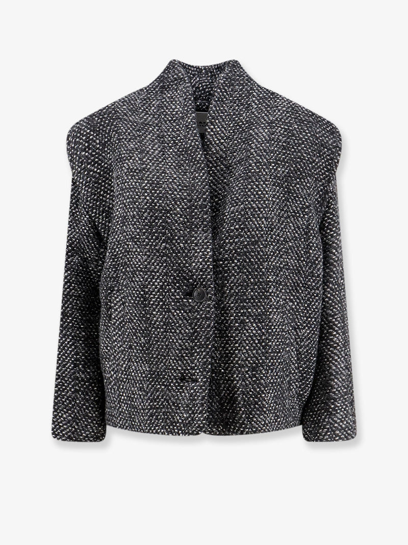 Marant Étoile Marant Étoile Drogo Mélange Fabric Coat Black - World Class Fashion