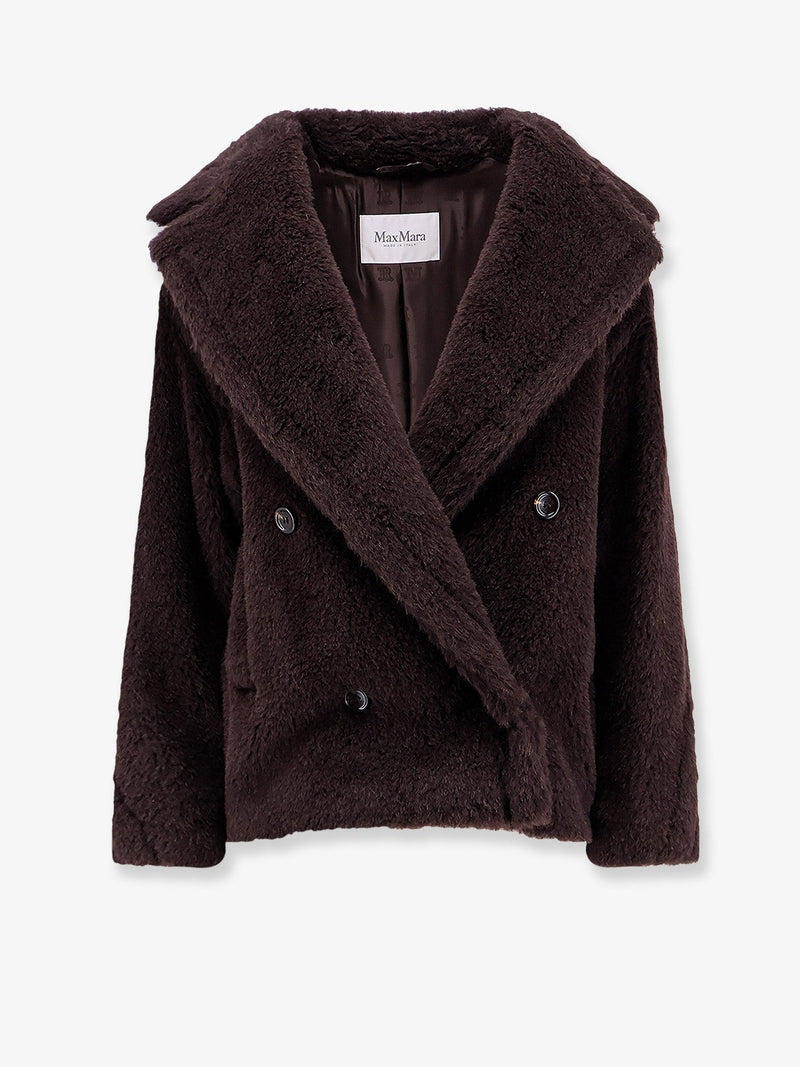 Max Mara Max Mara Mxmalcuno Alpaca Wool Silk Jacket Brown - World Class Fashion