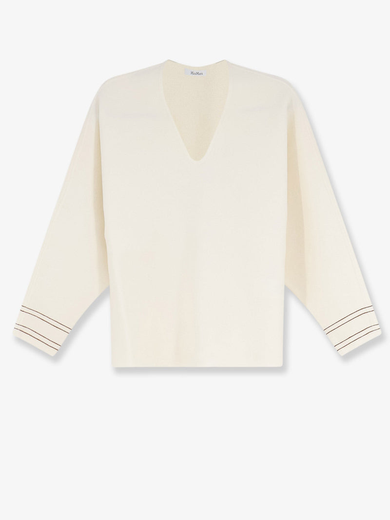 Max Mara Max Mara Mxmundici Wool Blend Sweater White - World Class Fashion