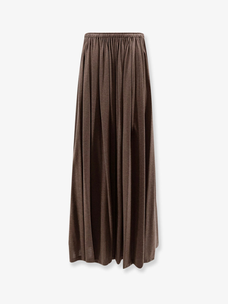 Max Mara Max Mara Mxmlivrea Pleated Jersey Long Skirt - World Class Fashion