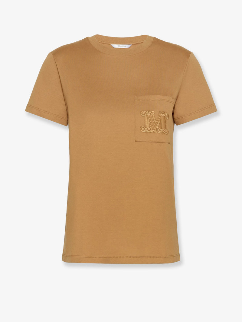 Max Mara Max Mara Papaia Cotton T-Shirt With Monogramma - World Class Fashion
