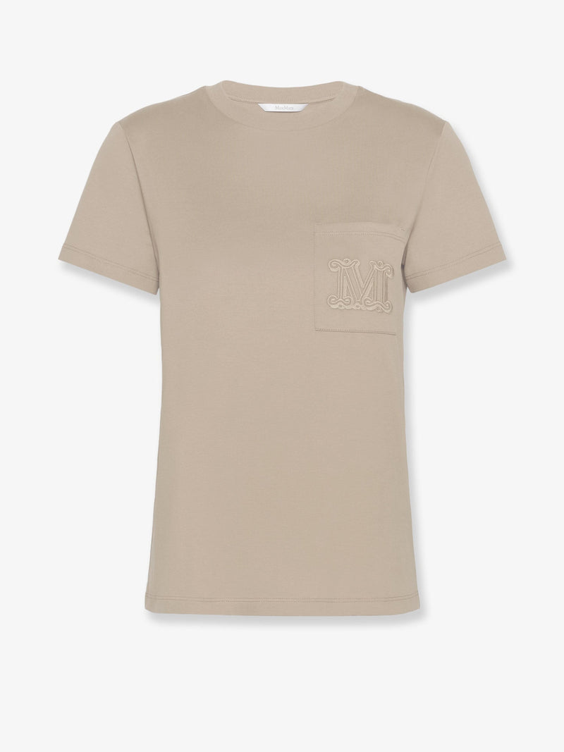 Max Mara Max Mara Papaia Cotton T-Shirt With Monogram - World Class Fashion