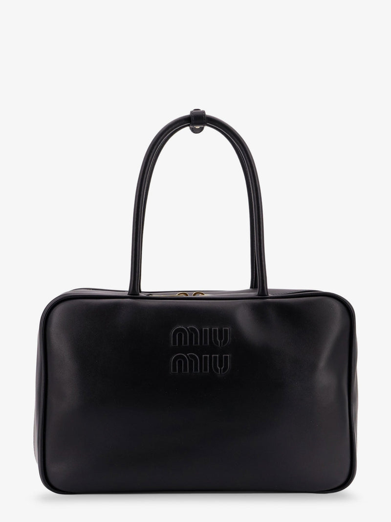 Miu Miu Miu Miu Arcadie Softy Leather Handbag Black - World Class Fashion
