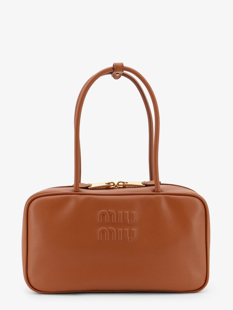 Miu Miu Miu Miu Beau Leather Handbag Brown - World Class Fashion