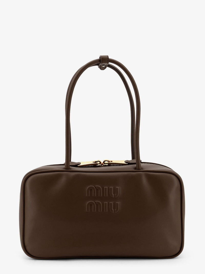 Miu Miu Miu Miu Beau Leather Handbag Brown - World Class Fashion
