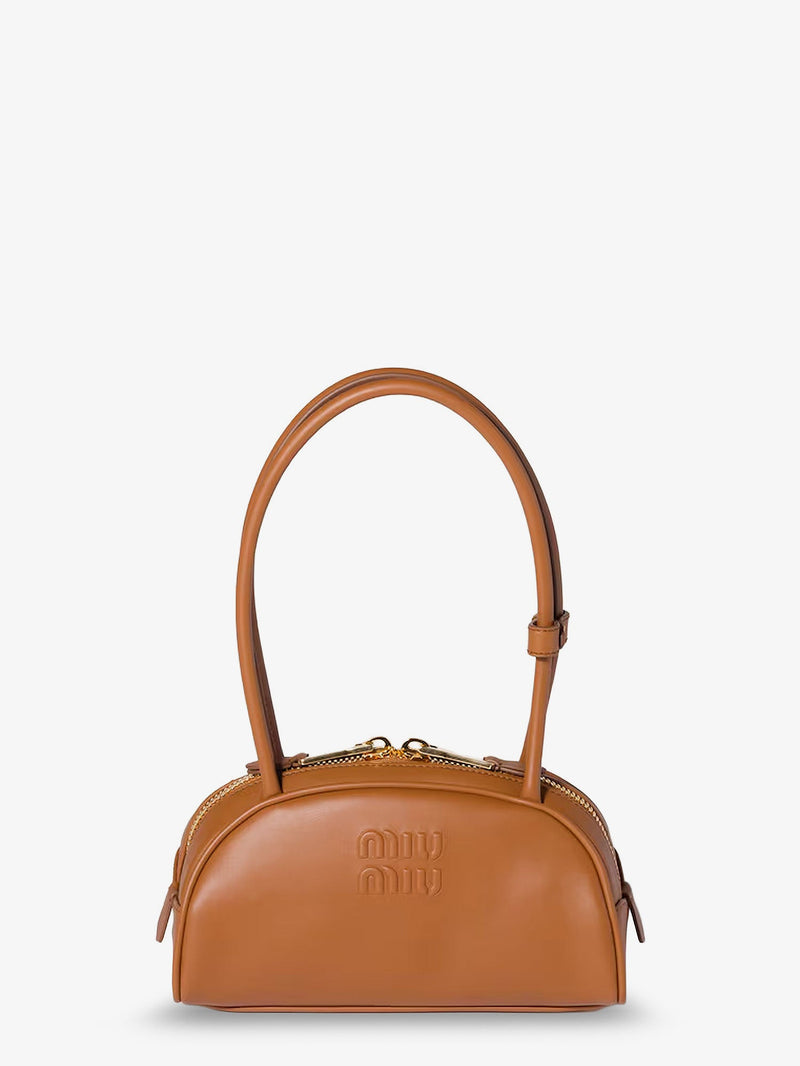Miu Miu Miu Miu Beau Leather Handbag Brown - World Class Fashion