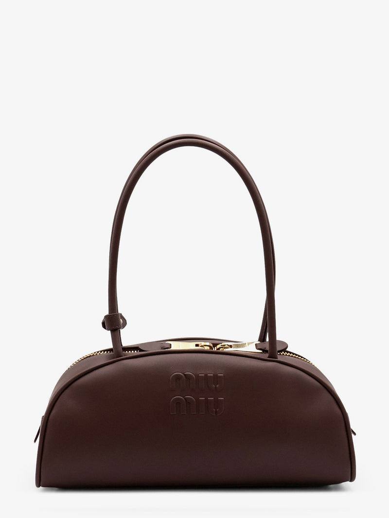 Miu Miu Miu Miu Beau Leather Handbag Brown - World Class Fashion