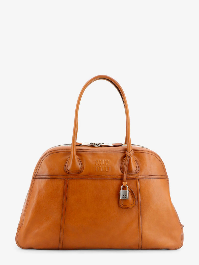 Miu Miu Miu Miu Vivant Leather Handbag Brown - World Class Fashion