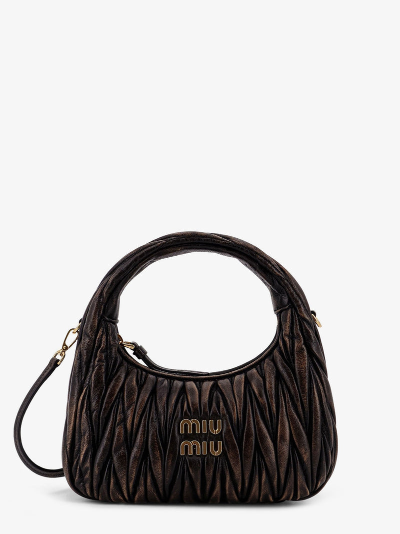 Miu Miu Miu Miu Wander Quilted Leather Crossbody Bag Brown - World Class Fashion
