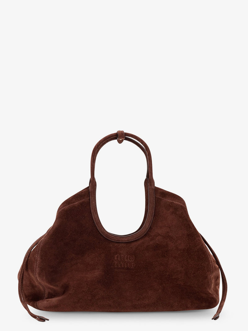Miu Miu Miu Miu Ivy Suede Handbag Brown - World Class Fashion
