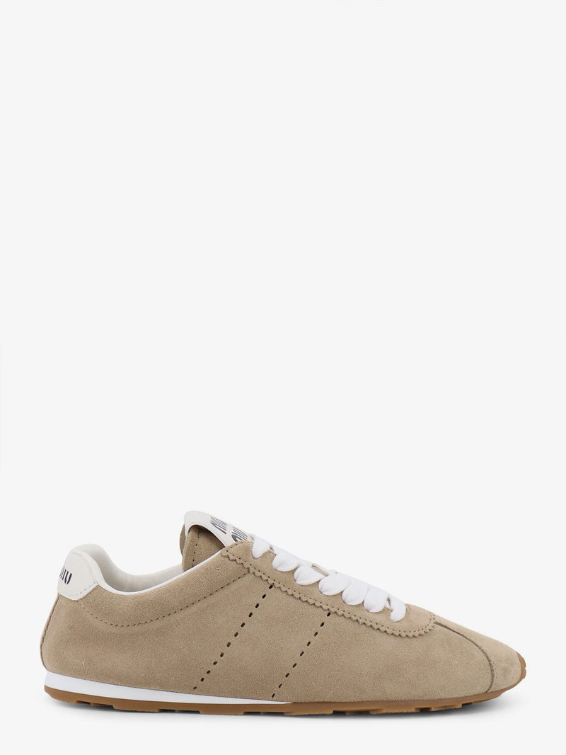 Miu Miu Miu Miu Suede Plume Sneakers Beige Women - World Class Fashion