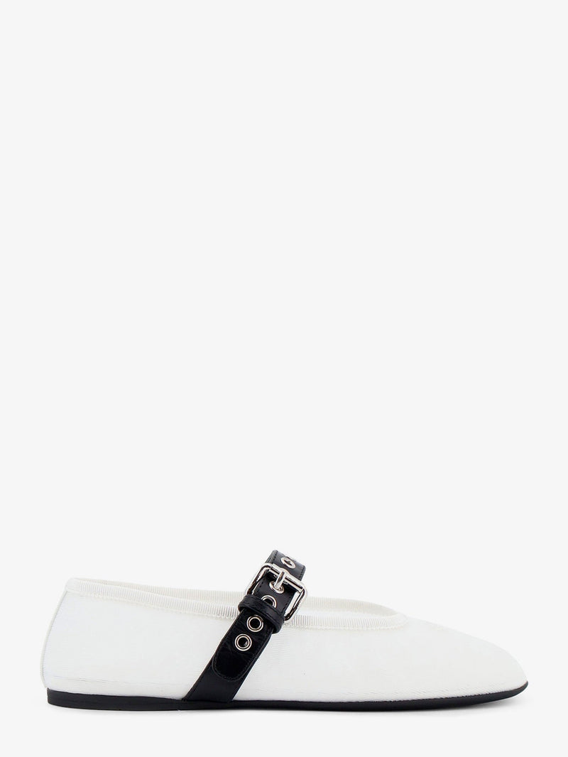 Miu Miu Miu Miu Mesh Fabric Ballerinas White - World Class Fashion