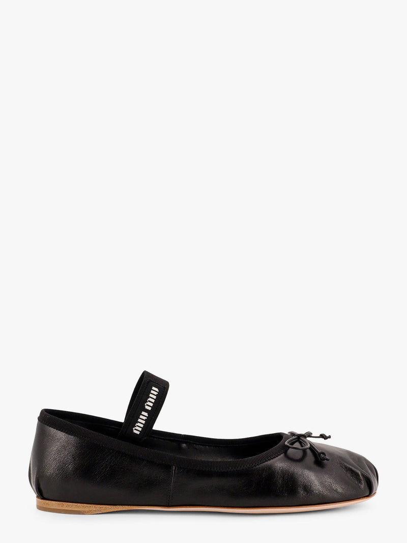 Miu Miu Miu Miu Leather Ballet Flats Black Women - World Class Fashion
