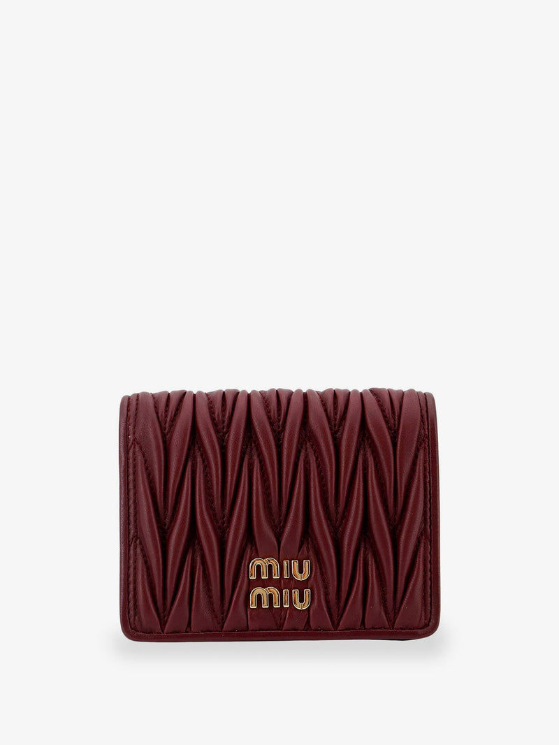 Miu Miu Miu Miu Quilted Leather Wallet Red - World Class Fashion