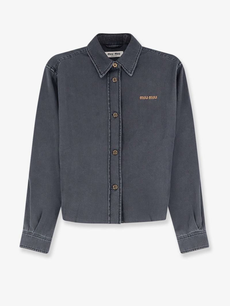 Miu Miu Miu Miu Light Denim Shirt Grey Women - World Class Fashion